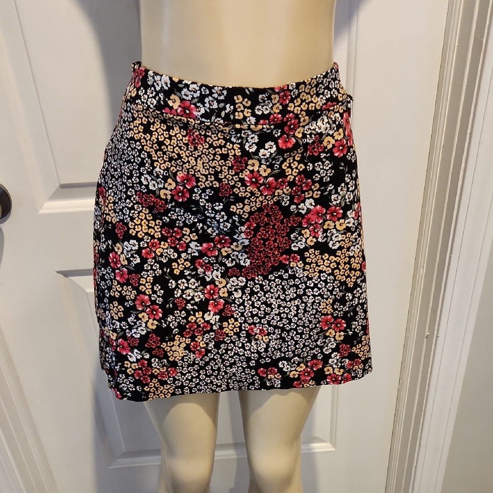 Rafaella Red and Pink A-line Mini Skirt Night Out